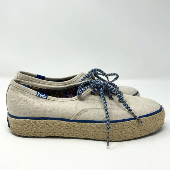 Keds Triple Liberty Espadrille Platform  Shoes Sneakers Cream Canvas Sz 6.5 - Picture 5 of 8